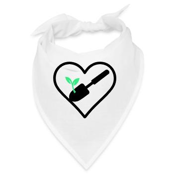 Gardening Heart – Grüne Leidenschaft - Bandana - Weiß - Vorne
