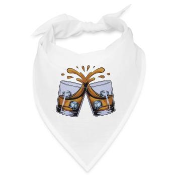 Prost: Zwei Gläser Klingen - Bandana - Weiß - Vorne