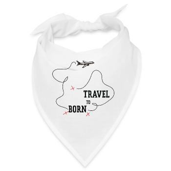 Geboren zum Reisen - Bandana - Weiß - Vorne