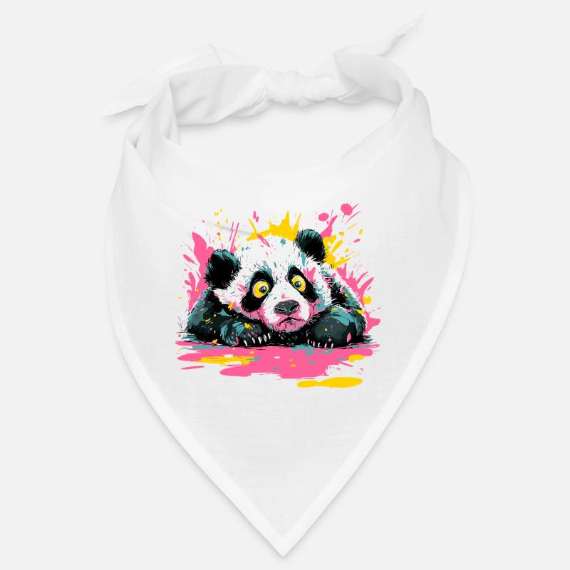 Panda Splash Pop-Art Farbspritzer Bandana