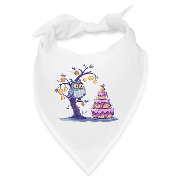 Nacht Eulenbaum Kuchen - Bandana - Weiß - Vorne