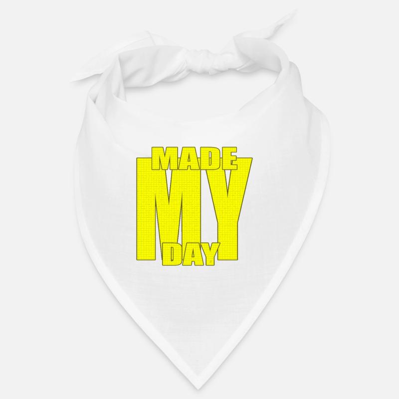 Made My Day Bold Yellow Typography Statement Art Bandana