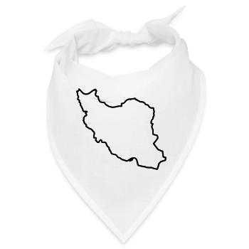 Iran Map Silhouette Persien - Bandana - Weiß - Vorne