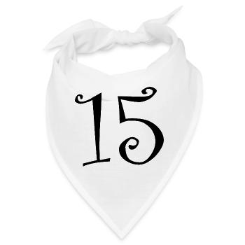 15. 15 JAHRE. 15-JÄHRIGES JUBILÄUM. 15-JÄHRIGES JUBILÄUM. - Bandana - Weiß - Vorne