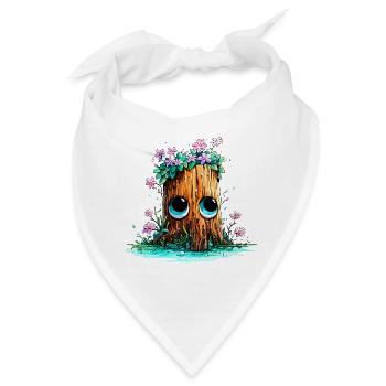 Waldstumpf mit Blütenaugen - Bandana - Weiß - Vorne