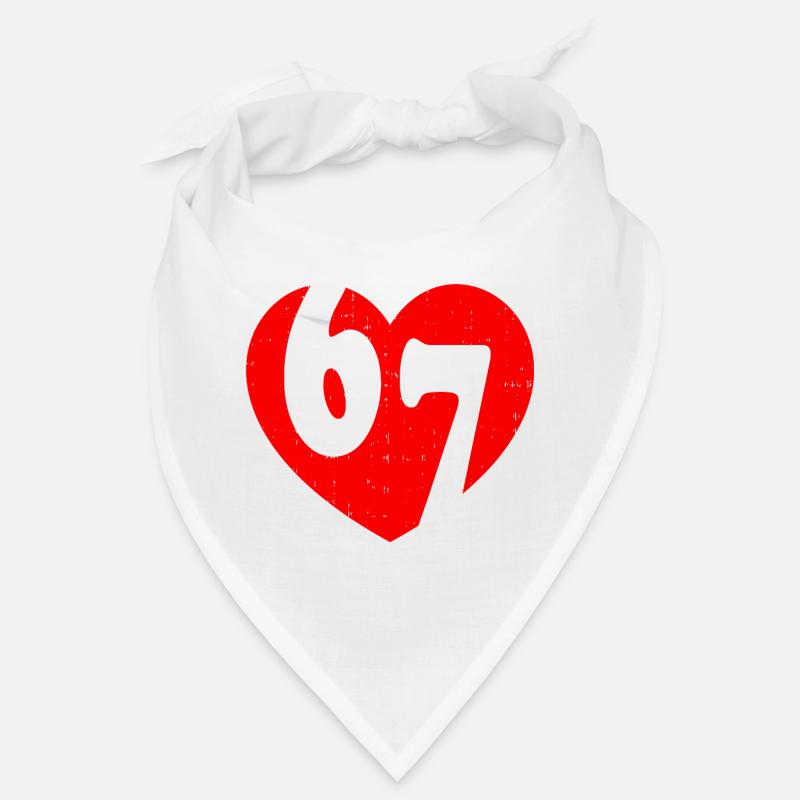Six Seven 67 Meme Cool Valentine’s - Bandana - Weiß