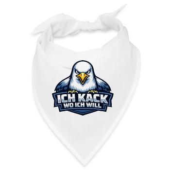 Böse Möwe "Ich kack wo ich will" Spruch - Bandana - Weiß - Vorne