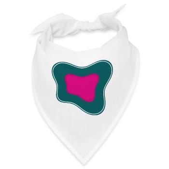 Rosa Abstraktion auf türkisfarbenem Hintergrund - Bandana - Weiß - Vorne