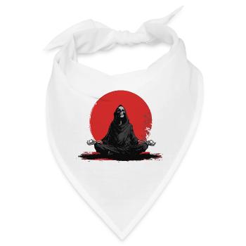 Sensenmann Meditation vor roter Sonne - Bandana - Weiß - Vorne
