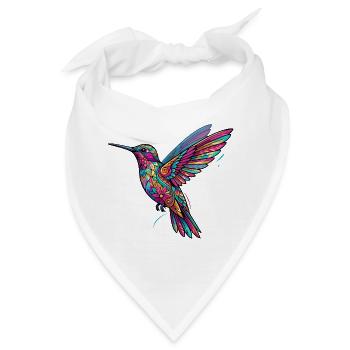 Kaleidoskop Kolibri Muster bunter Kolibri fliegt - Bandana - Weiß - Vorne