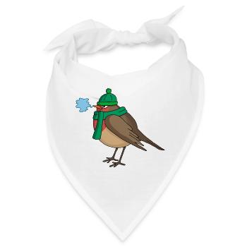 Der Vogel und der Winter - Bandana - Weiß - Vorne