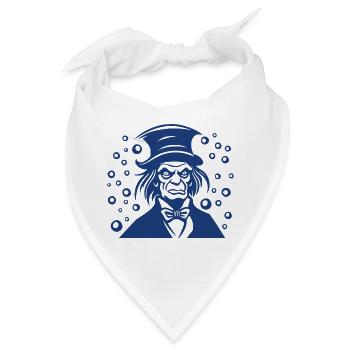 Ebenezer Scrooge Flat Porträtgrafik - Bandana - Weiß - Vorne