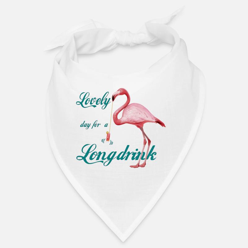 Flamingo with Long Drink Retro Bandana