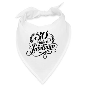 30 Jahre Jubiläum Lorbeer Schwarz - Bandana - Weiß - Vorne