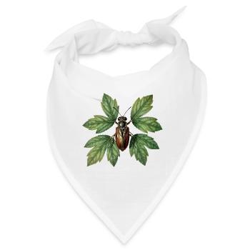 Käferinsekt auf grünem Laub - Bandana - Weiß - Vorne