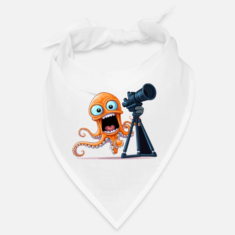 Orange Octopus Photographer with Camera Bandana