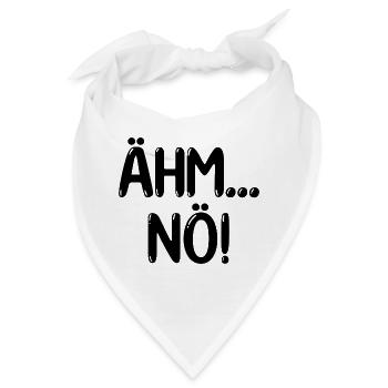 Ähm Nö Lustiger Spruch - Bandana - Weiß - Vorne