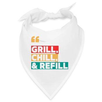 Grillen, Kühlen und Nachfüllen - Bandana - Weiß - Vorne