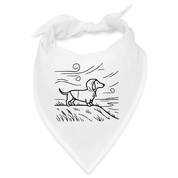 Dackel Küste Friesennerz Steife Briese Moin - Bandana - Weiß - Vorne