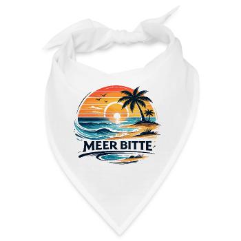 Meer Bitte Sonnenuntergang Strand Urlaub - Bandana - Weiß - Vorne