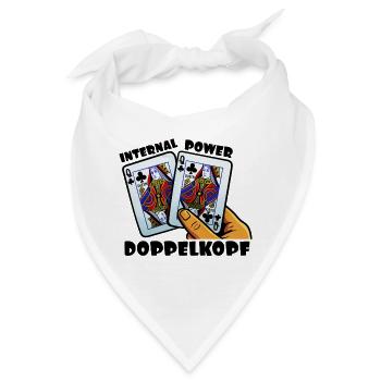 Doppelkopf: Geistige Stärke - Bandana - Weiß - Vorne