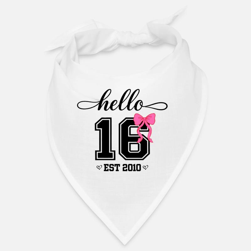 Hello 16 Est 2010 Mädchen Geburtstag Design Bandana