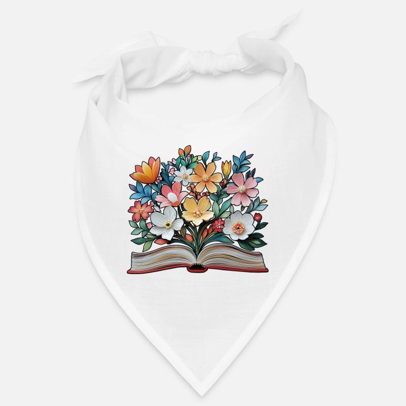 Book and flowers Bandana