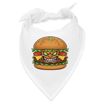 Grimmiger Burgerdämon Cartoon - Bandana - Weiß - Vorne
