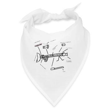 Gewehrbau Blaupause Illustration MG  - Bandana - Weiß - Vorne