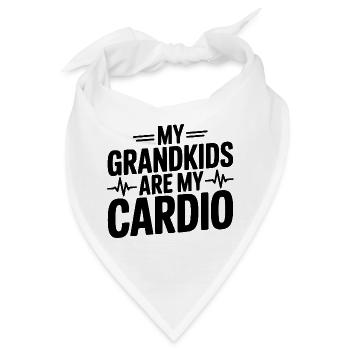 Meine Enkelkinder sind mein Cardio - Bandana - Weiß - Vorne