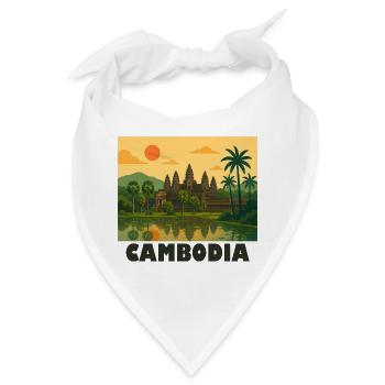 Cambodia Angkor Wat - Bandana - Weiß - Vorne
