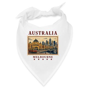 Australien Melbourne Vintage Reise - Bandana - Weiß - Vorne