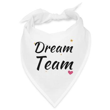 Dream Team – Brush Script Star Herz Freundschaft - Bandana - Weiß - Vorne