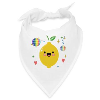 Pride Zitronen-Disco Illustration - Bandana - Weiß - Vorne
