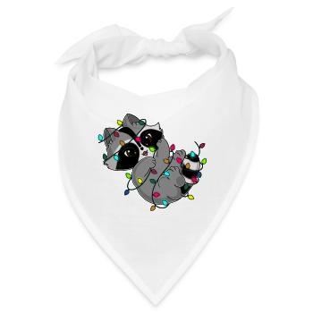Snuggles der Waschbär und die Lichterkette - Bandana - Weiß - Vorne