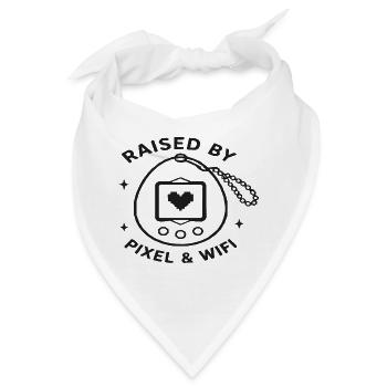 Pixel & WLAN Retro-Design - Bandana - Weiß - Vorne