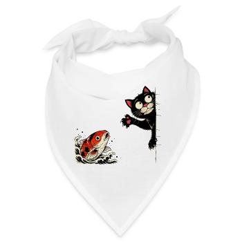  Koi Fische Kois-Karpfen KOI-KATZE Koi - Bandana - Weiß - Vorne