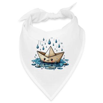 Origami Boot im Regen - Bandana - Weiß - Vorne