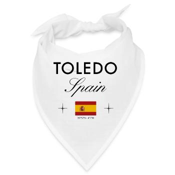 Toledo Spanien Koordinaten Reise Souvenir - Bandana - Weiß - Vorne