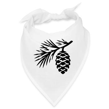 Tannenzapfen Zweig - Bandana - Weiß - Vorne