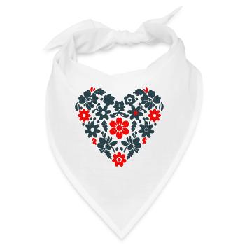 Blumenherz - Bandana - Weiß - Vorne