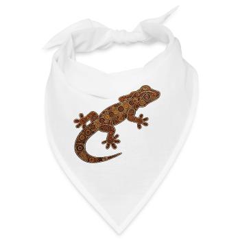 Gecko_braun - Bandana - Weiß - Vorne