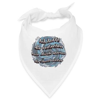 Wellenmotiv: Ärmelrutschen beim Hände waschen - Bandana - Weiß - Vorne