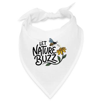 "LASS DIE NATUR SUMMEN" – Bienen- und Wildblumenmotiv - Bandana - Weiß - Vorne