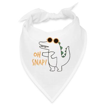 Lustiges Krokodil Oh Snap Dinosaurier Brille - Bandana - Weiß - Vorne