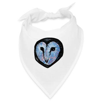 Blue Burst Owl Heart - Bandana - Weiß - Vorne