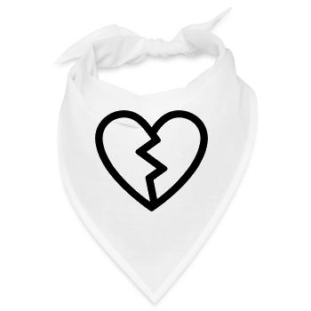 gebrochenes Herz - Bandana - Weiß - Vorne