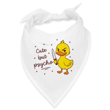 Cute but psycho - Ente mit Messer - Bandana - Weiß - Vorne