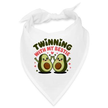 Partnerschaft mit meinem besten Freund – süßes Avocado-Design - Bandana - Weiß - Vorne