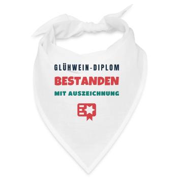 Glühwein Diplom bestanden mit Auszeichnung - Bandana - Weiß - Vorne